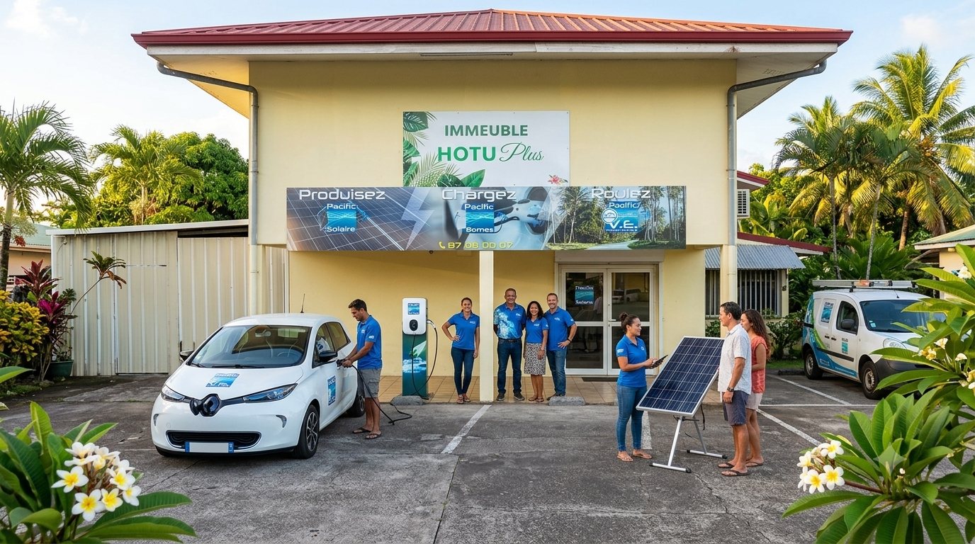 Équipe Pacific Solaire chez un client